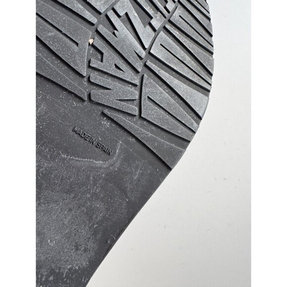 STUART WEITZMAN Black Suede Rainbow Rabbit Fur Trim Combat Boots, Size 8 - Picture 11 of 15